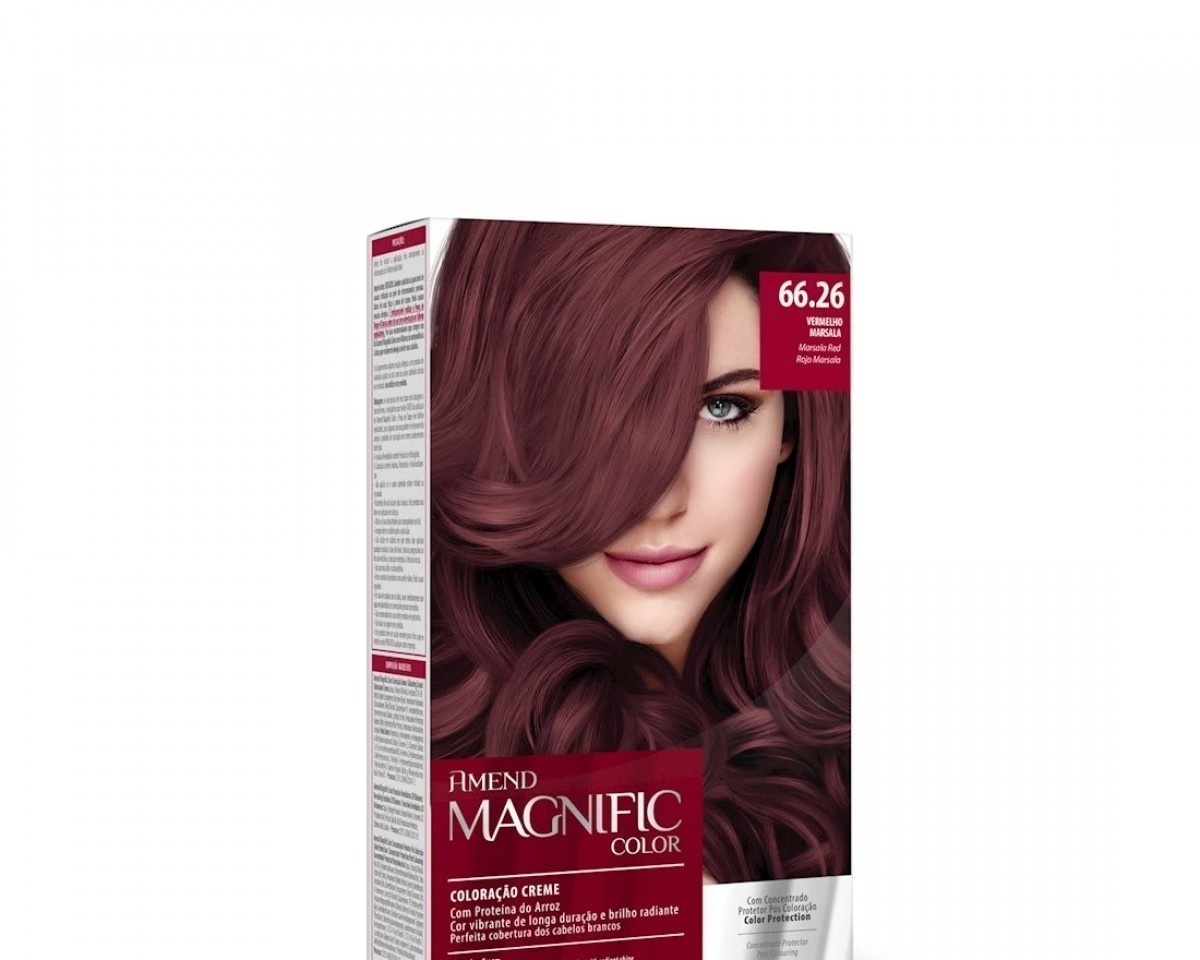 Coloração Creme 66.26 Vermelho Marsala Magnific Color Amend – Kit
