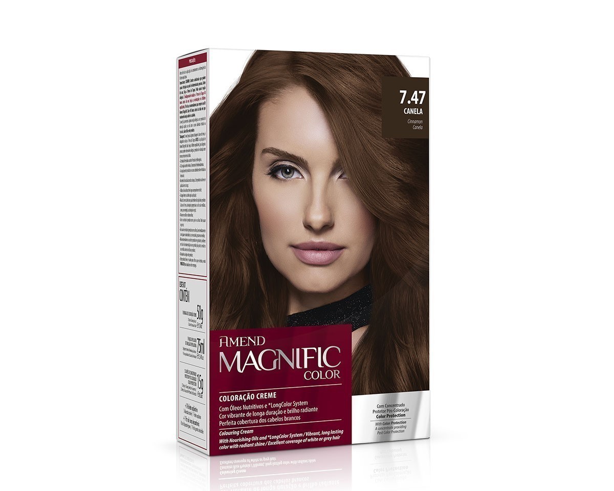 Coloração Creme 7.47 Canela Magnific Color Amend – Kit