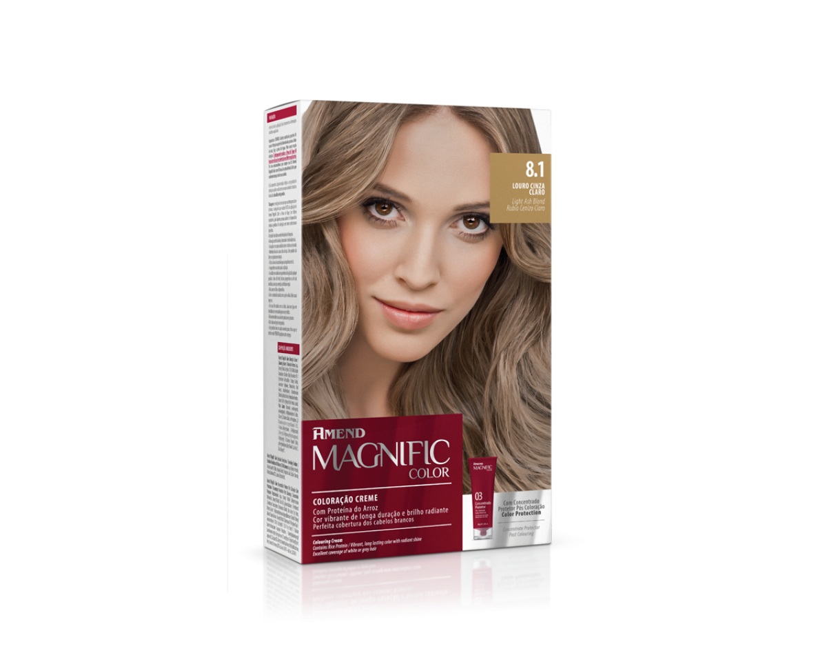 Coloring Cream 8.1 Light Ash Blond Magnific Color Amend – Kit