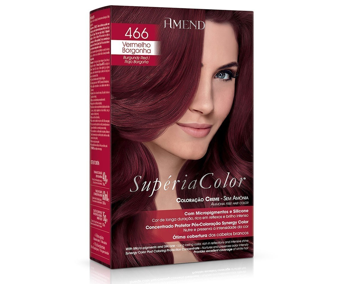 Cream Colour without Ammonia 466 Burgundy Red Amend Superia Color - Kit