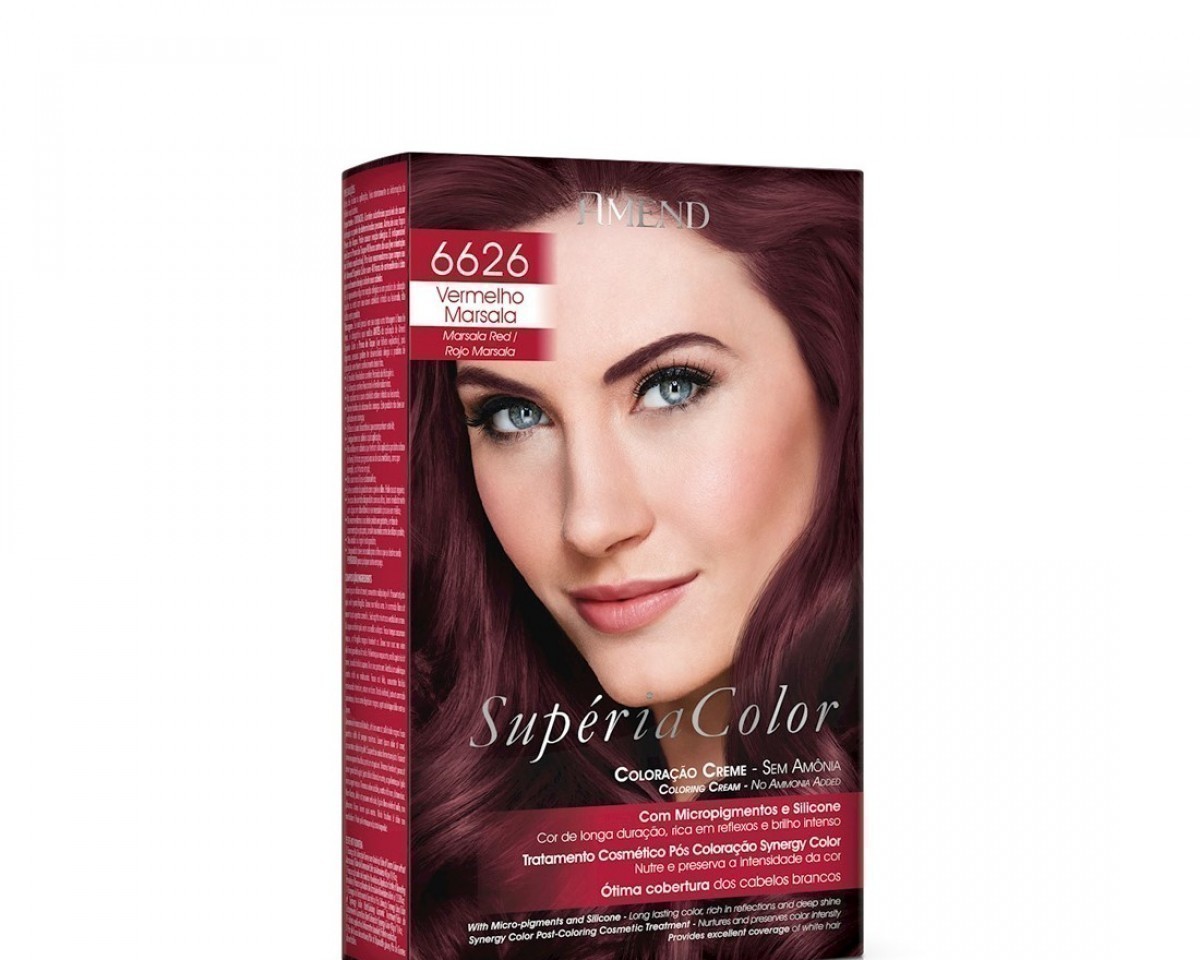 Cream Colour without Ammonia 6626 Marsala Red Amend Superia Color - Kit