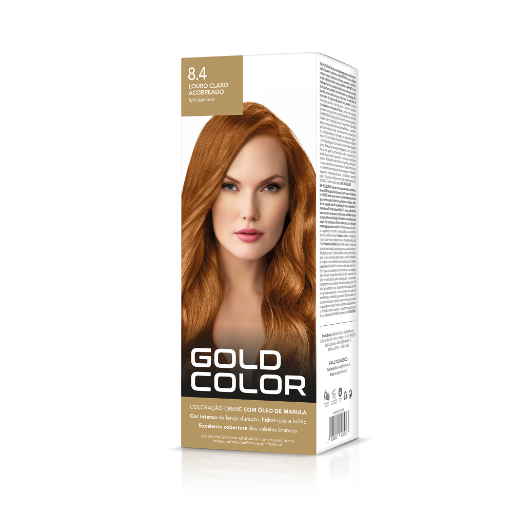 COLORAÇÃO CREME 8.4 LOURO CLARO ACOBREADO GOLD