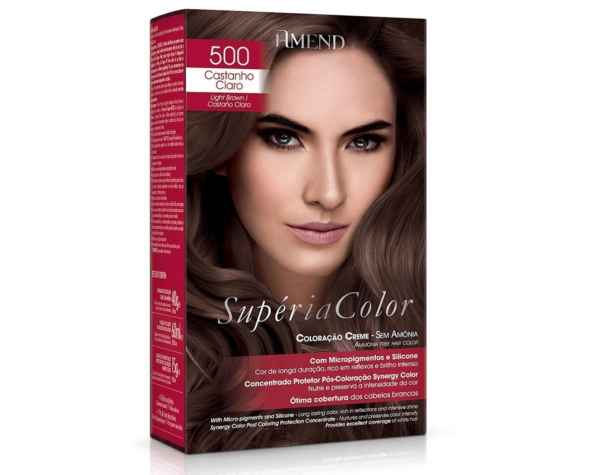 Cream Colour without Ammonia 500 Light Brown Amend Superia Color - Kit