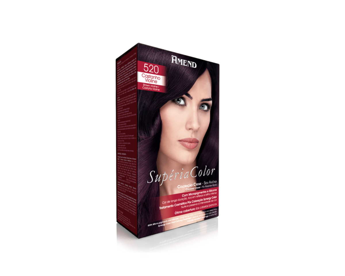 Cream Colour without Ammonia 520 Violet Light Brown Amend Superia Color - Kit