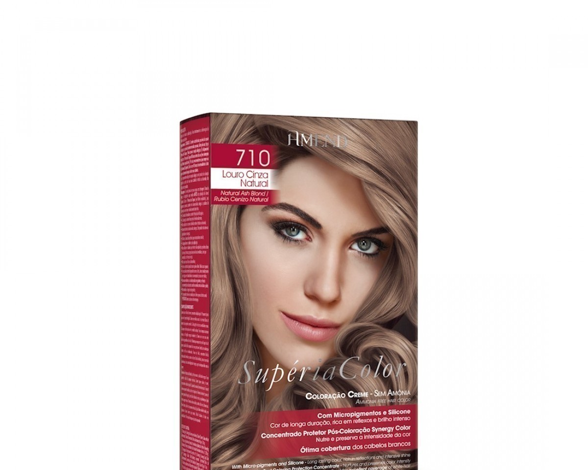Cream Colour without Ammonia 710 Natural Ash Blond Amend Superia Color - Kit
