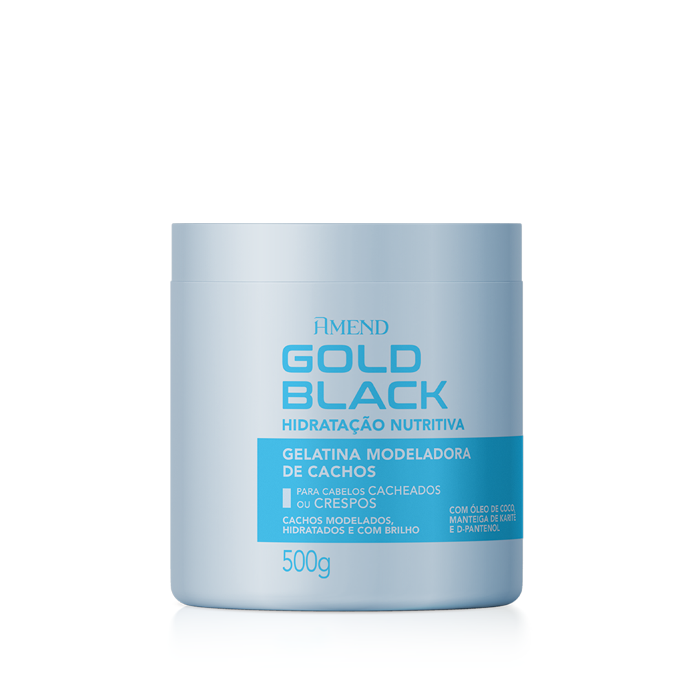 Gelatina Modeladora de Cachos Amend Gold Black Hidratação Nutritiva 500g